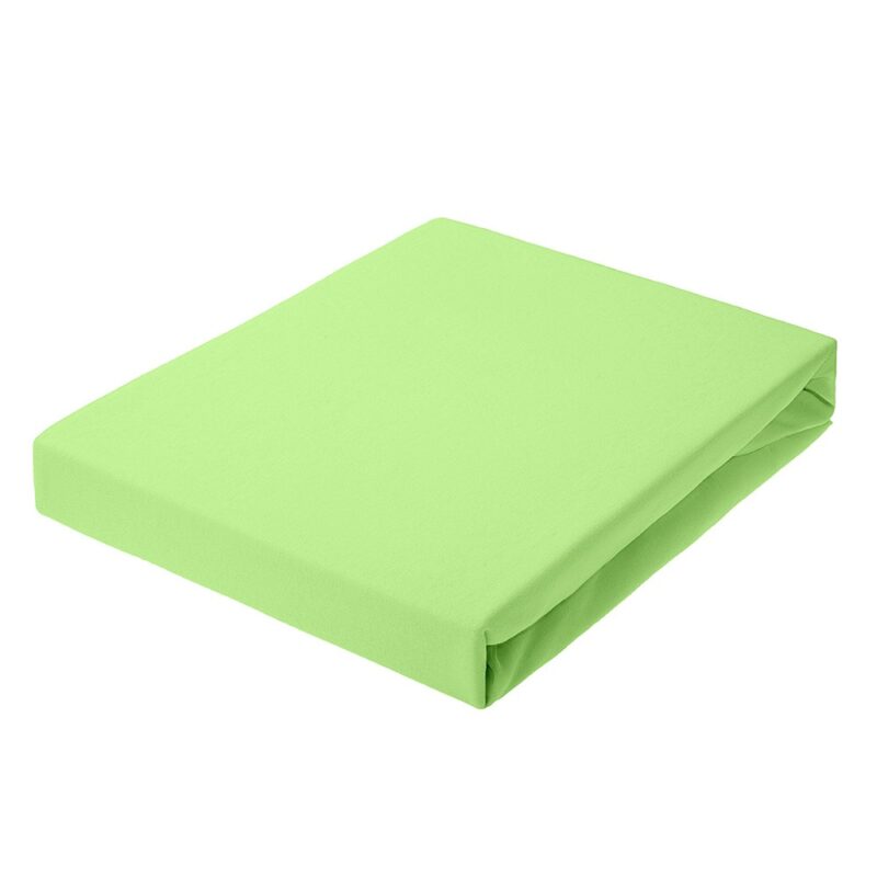 Jersey bed sheet with elastic band in light green colour ( 29 ) Dream Line