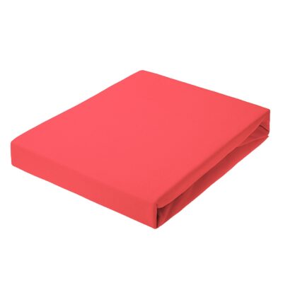 Jersey bed sheet with elastic band in coral colour ( 38 ) Dream Line