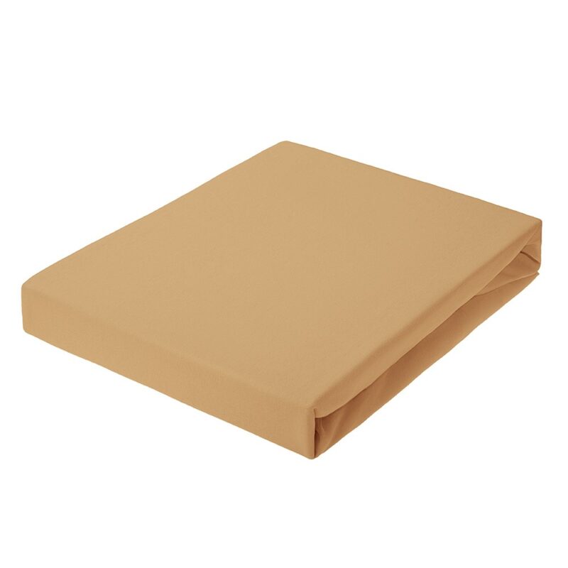 Jersey bed sheet with elastic band in light brown colour ( 42 ) Dream Line