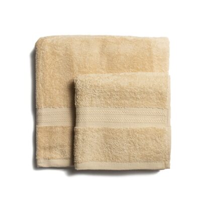 Ręcznik kąpielowy bawełniany 550 g/m2 gruby splot, beżowy