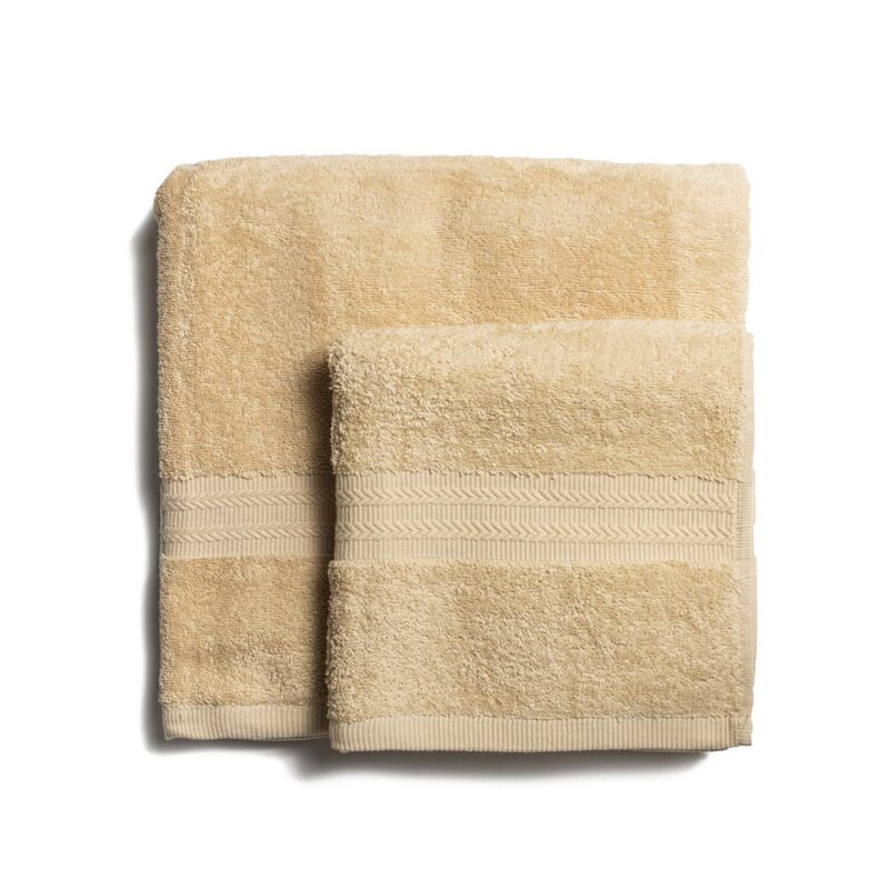 Bath towel cotton 550 g/m2 thick weave, beige