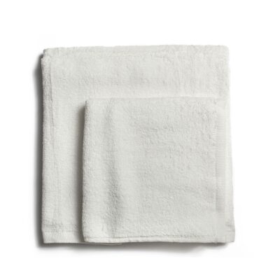 Serviette de bain en coton 550 g/m2 à armure épaisse, blanche