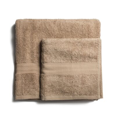 Ręcznik kąpielowy bawełniany 550 g/m2 gruby splot, ciemny beż
