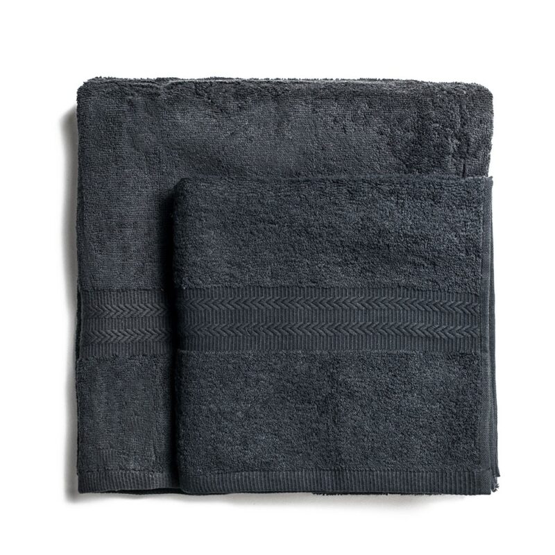 Bath towel cotton 550 g/m2 thick weave, black