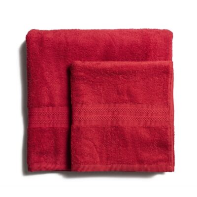 Ręcznik kąpielowy bawełniany 550 g/m2 gruby splot, czerwony