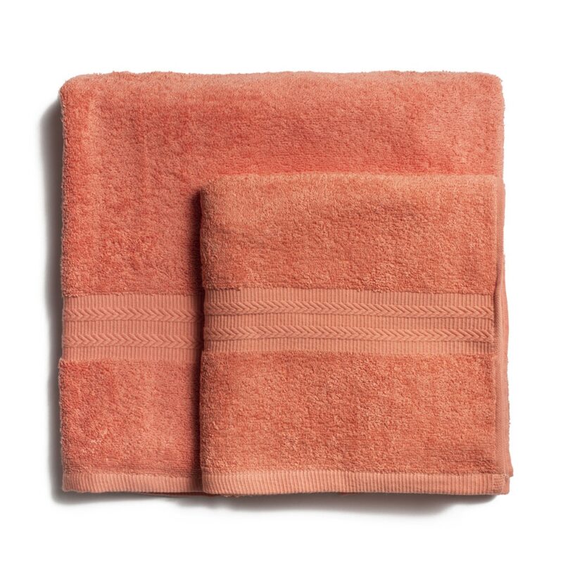 Bath towel cotton 550 g/m2 thick weave, orange