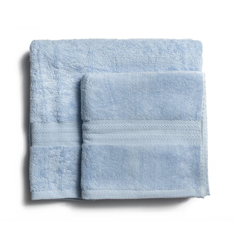 Bath towel cotton 550 g/m2 thick weave, light blue