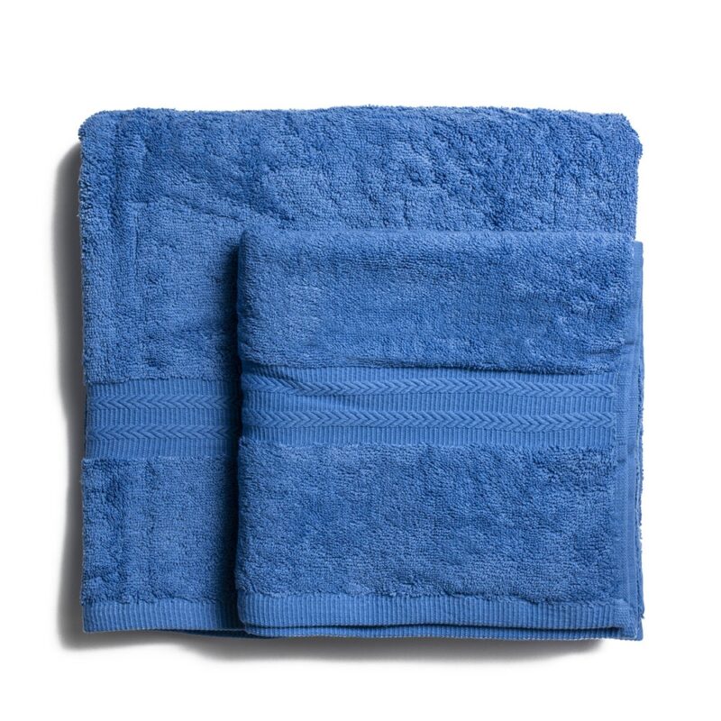 Bath towel cotton 550 g/m2 thick weave, blue