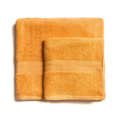 Ręcznik kąpielowy bawełniany 550 g/m2 gruby splot, Mandarynkowy