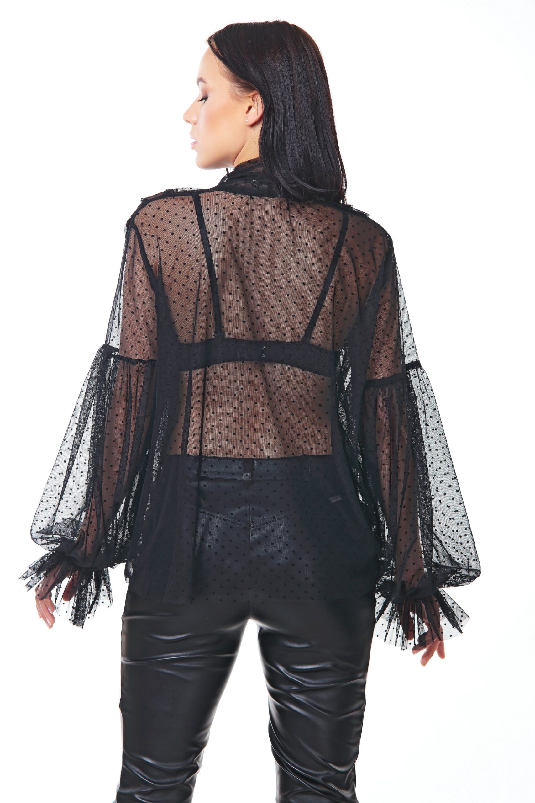 www.silje.com.pl #silje_fashion_ bluzka czarna tiulowa, koszula